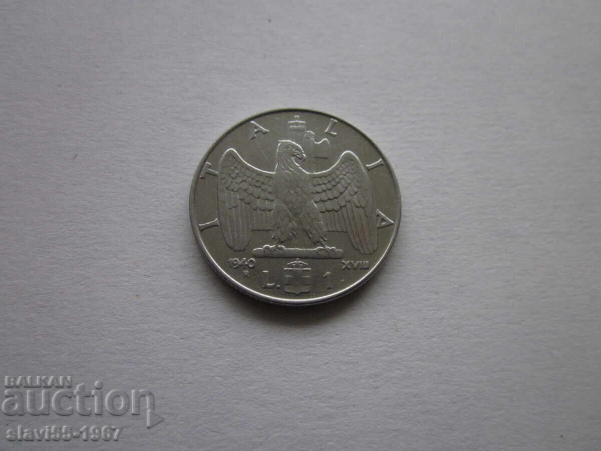 1 ЛИРА ИТАЛИЯ 1940г. ОТЛИЧНА БЗЦ !!! 1 ЛИРА ИТАЛИЯ 1940г. ОТЛИЧНА БЗЦ !!!