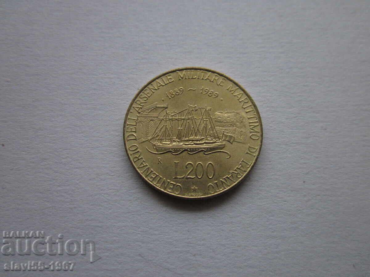 200 ЛИРИ ИТАЛИЯ 1989г. ОТЛИЧНИ  БЗЦ  !!!
