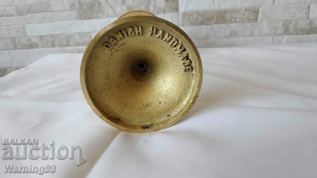 Old brass oil lamp - Handmade Denmark - 1960" - 6 Old brass oil lamp - Handmade Denmark - 1960" - 6