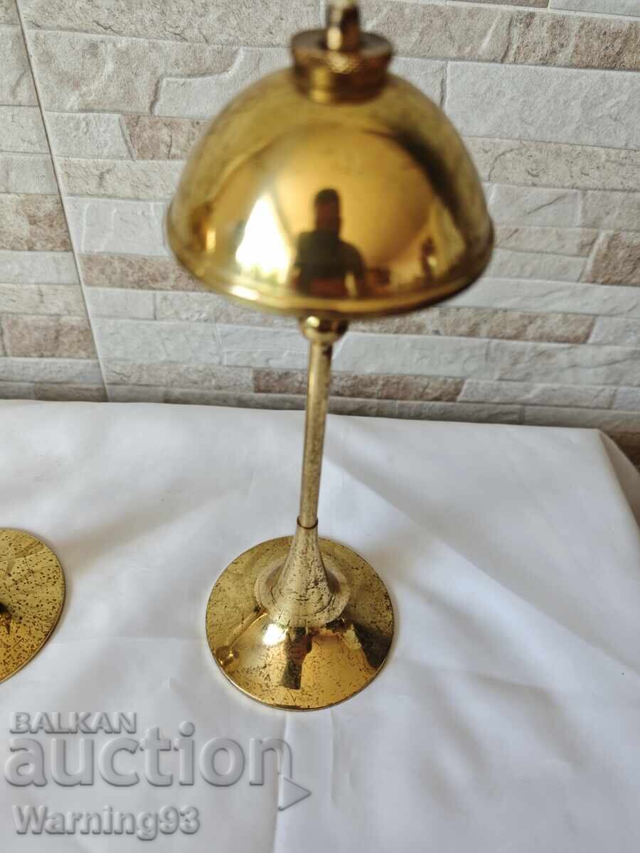 Old brass oil lamps - Mønsterreg - Made in Denmark - 5