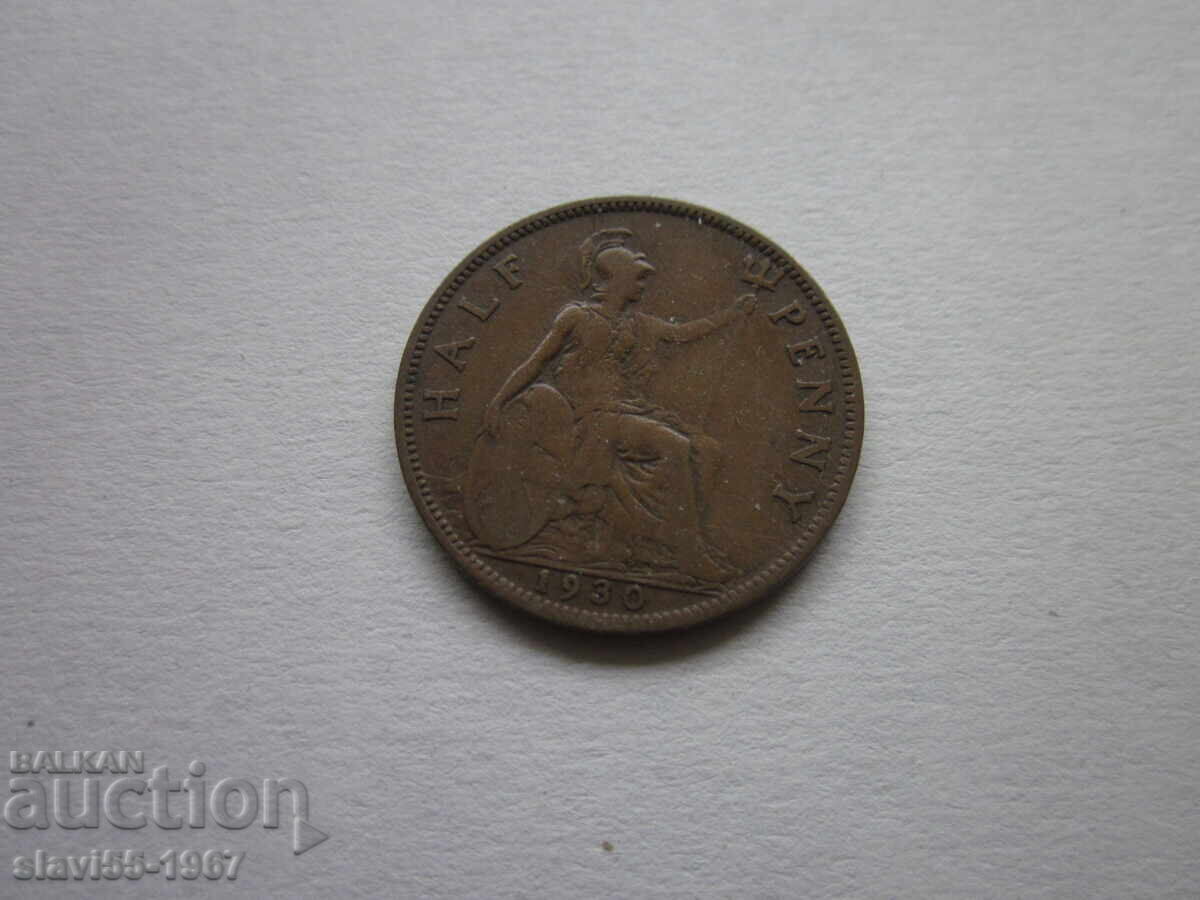 JUMĂTATE DE PENNY 1930 ANGLIA BZC !!!