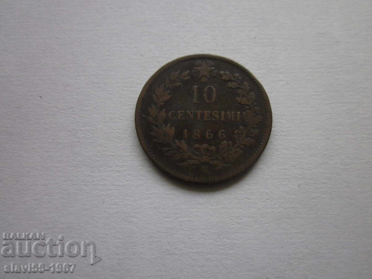 10 CENTESIMI 1866 Italy BZC !!! 10 CENTESIMI 1866 Italy BZC !!!
