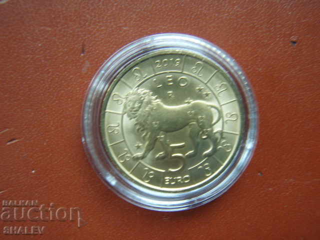 5 Euro 2019 San Marino "Leo" - Unc (zodiac - lion) με τιμή 25.89 BGN | € 13.24