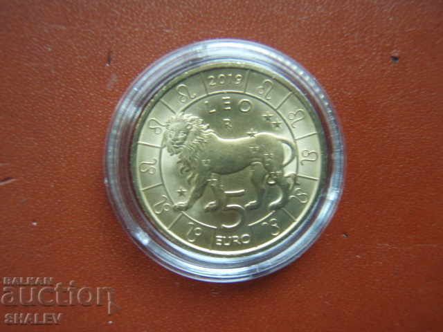 Δημοπρασία 5 Euro 2019 San Marino "Leo" - Unc (zodiac - lion)