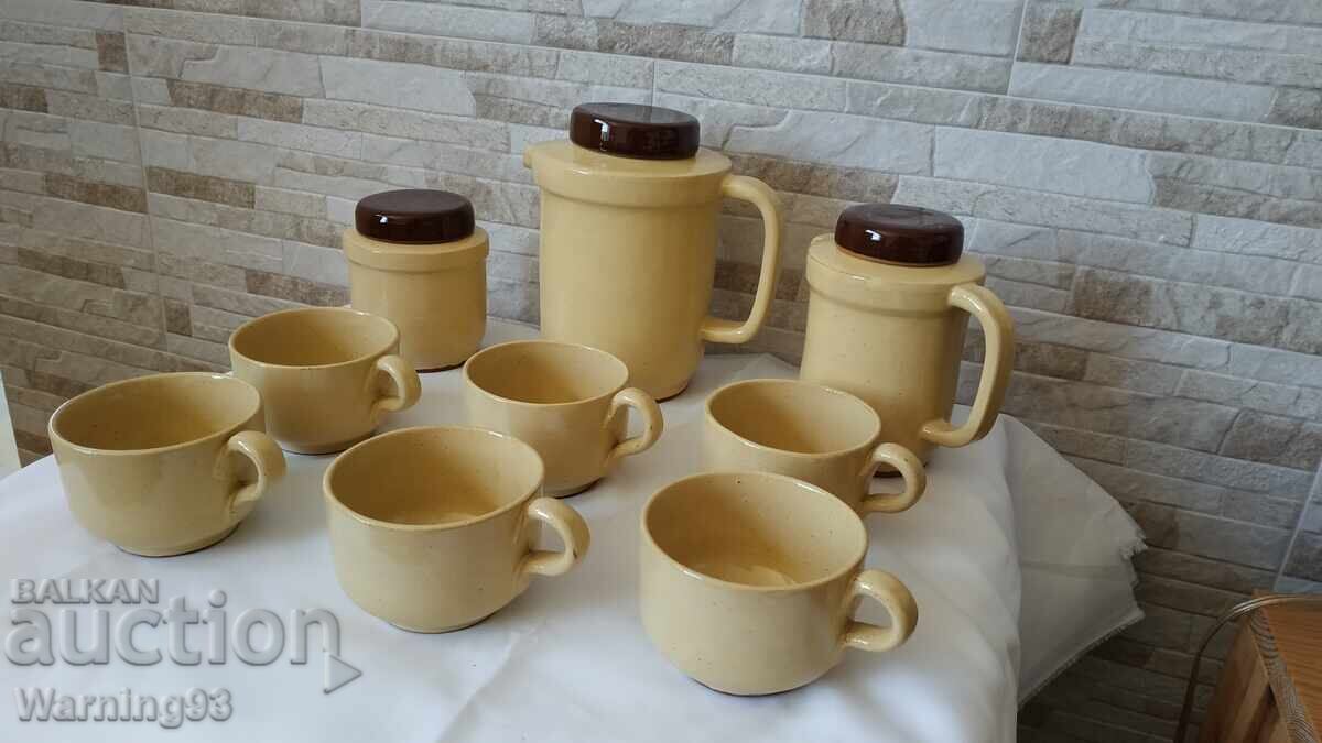 Чисто нов керамичен сервиз за сок или чай - Фабрика Келейца - 5