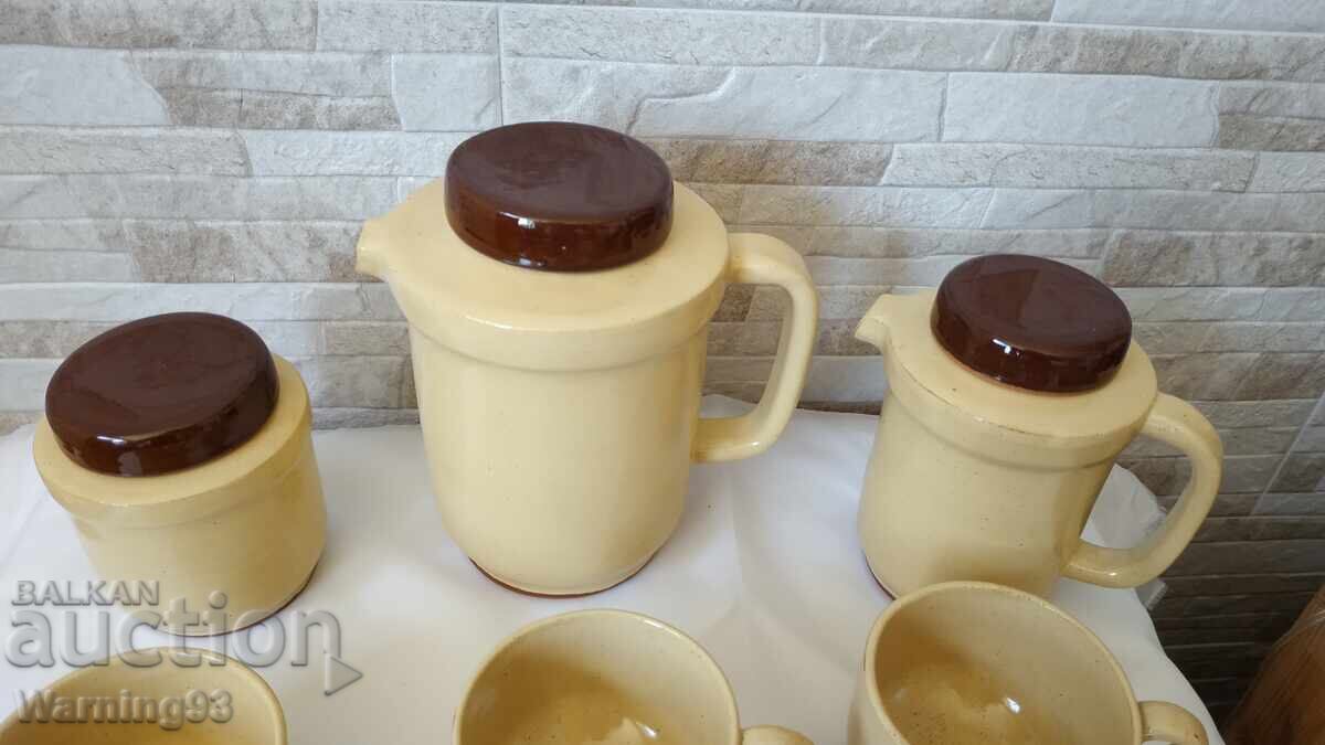 Чисто нов керамичен сервиз за сок или чай - Фабрика Келейца - 6