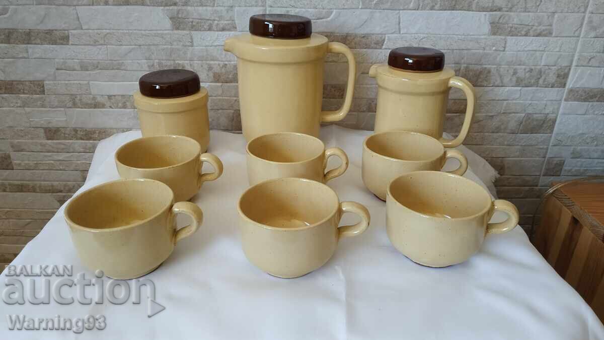 Чисто нов керамичен сервиз за сок или чай - Фабрика Келейца