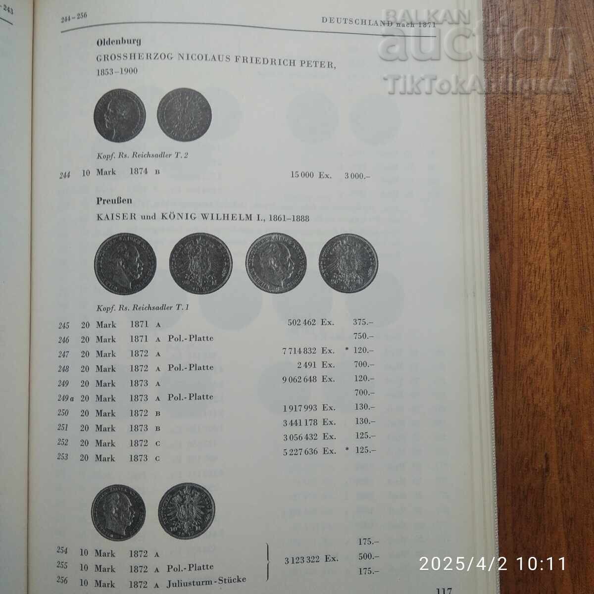 Auction  Catalog of gold coins from 1800 onwards
