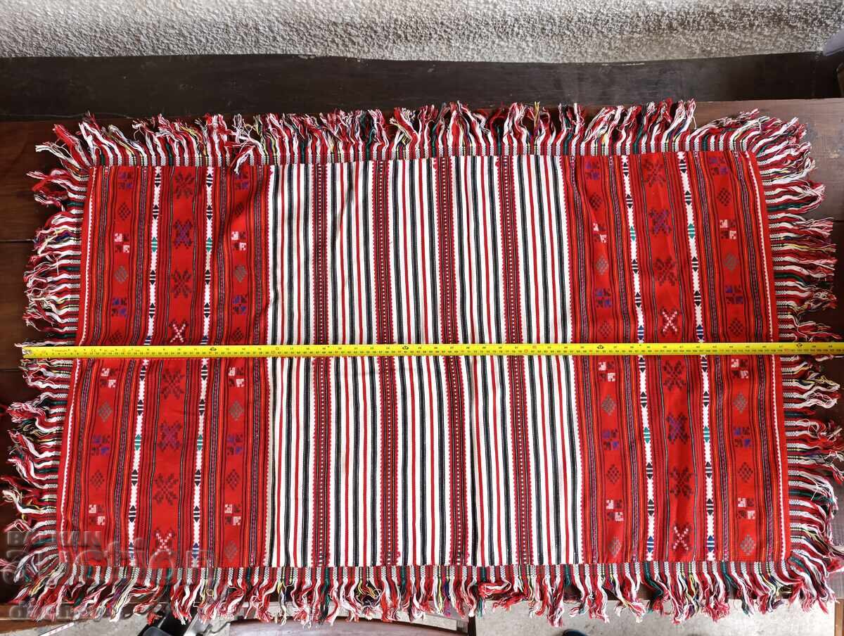 Παλιά ΜΕΓΑΛΗ Υφαντή Κεντημένη Κουβέρτα Καρέ Μεχανά - ΣΑΝ ΚΑΙΝΟΥΡΓΙΑ!