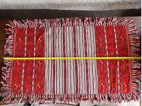 Стара ГОЛЯМА Тъкана Везана Покривка Каре Механа - КАТО НОВА!