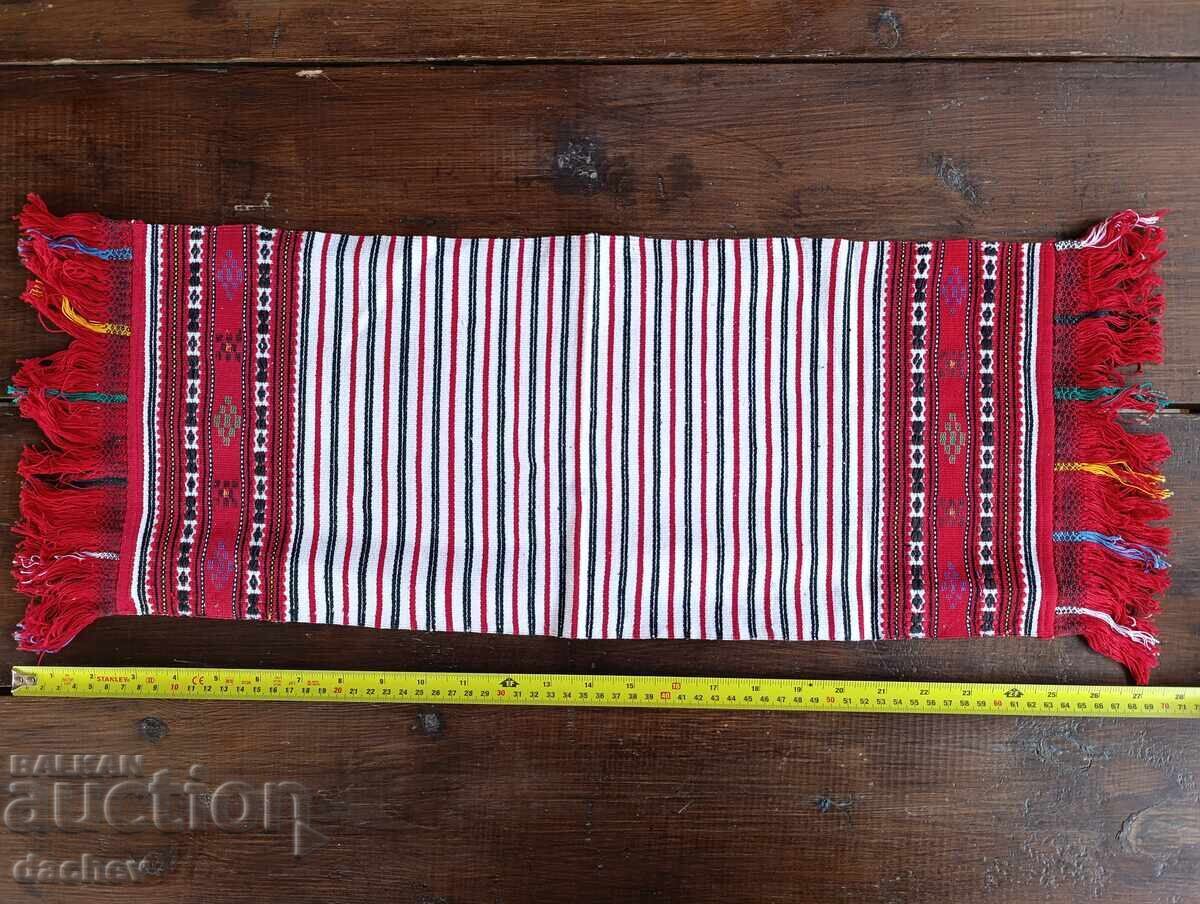Old LARGE Woven Embroidered Coverlet Checkered Tavern - LIKE NEW!
