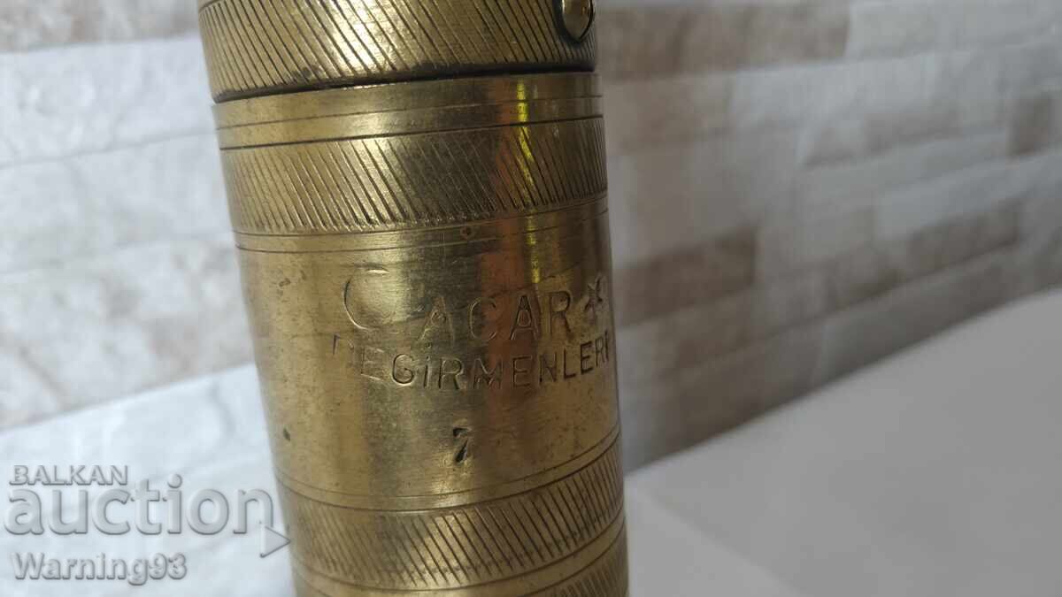 Παλιό ορειχάλκινο μύλος μπαχαρικών - τουρκικός - Αντίκα - 5 Παλιό ορειχάλκινο μύλος μπαχαρικών - τουρκικός - Αντίκα - 5