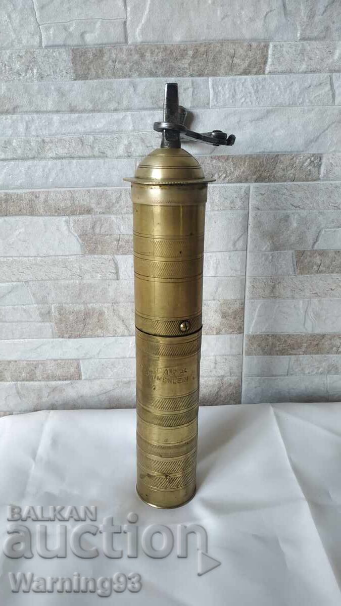 Παλιό ορειχάλκινο μύλος μπαχαρικών - τουρκικός - Αντίκα Παλιό ορειχάλκινο μύλος μπαχαρικών - τουρκικός - Αντίκα