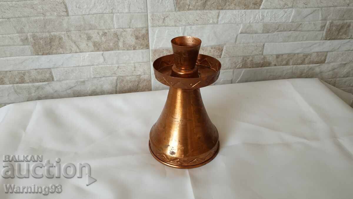 Old brass candlestick - 15 cm - Made in Germany - Antique - 6 Old brass candlestick - 15 cm - Made in Germany - Antique - 6