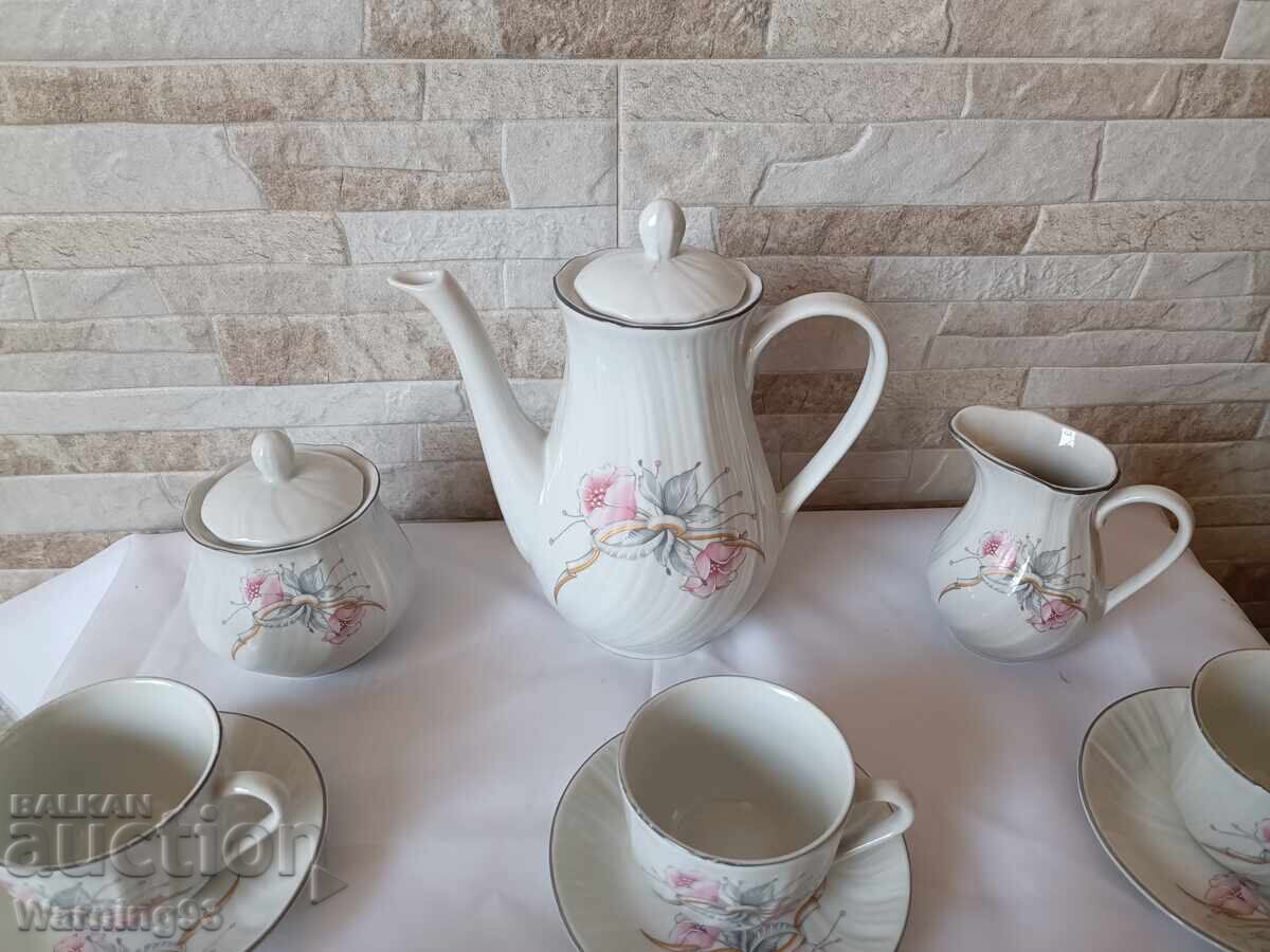 Auction Beautiful porcelain coffee service - 17 pieces - Kitka Factory - #1 Auction Beautiful porcelain coffee service - 17 pieces - Kitka Factory - #1