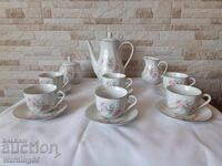 Красив порцеланов сервиз за кафе -17 части- Завод Китка - №1