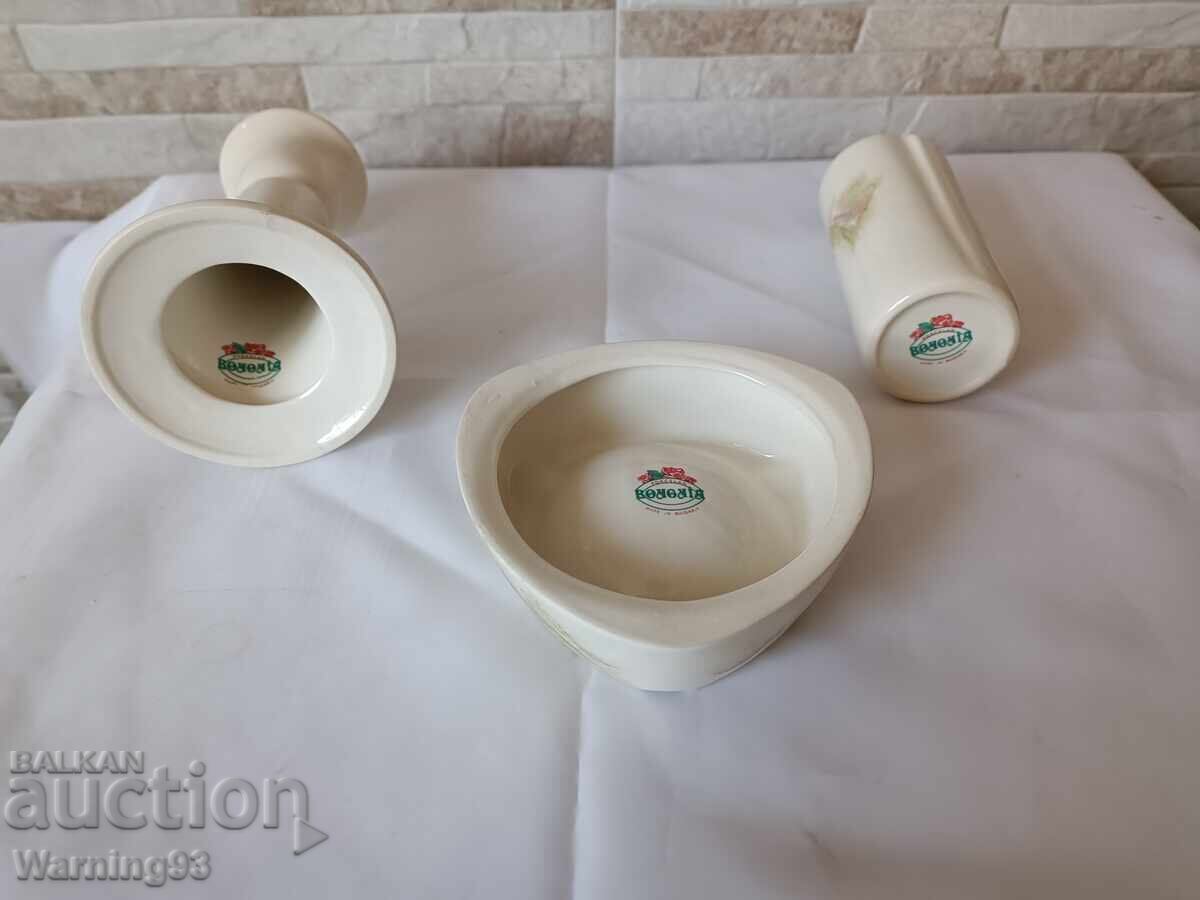 Porcelain set of 3 pieces (candle holder, vase and ashtray) - Bononia - 5 Porcelain set of 3 pieces (candle holder, vase and ashtray) - Bononia - 5