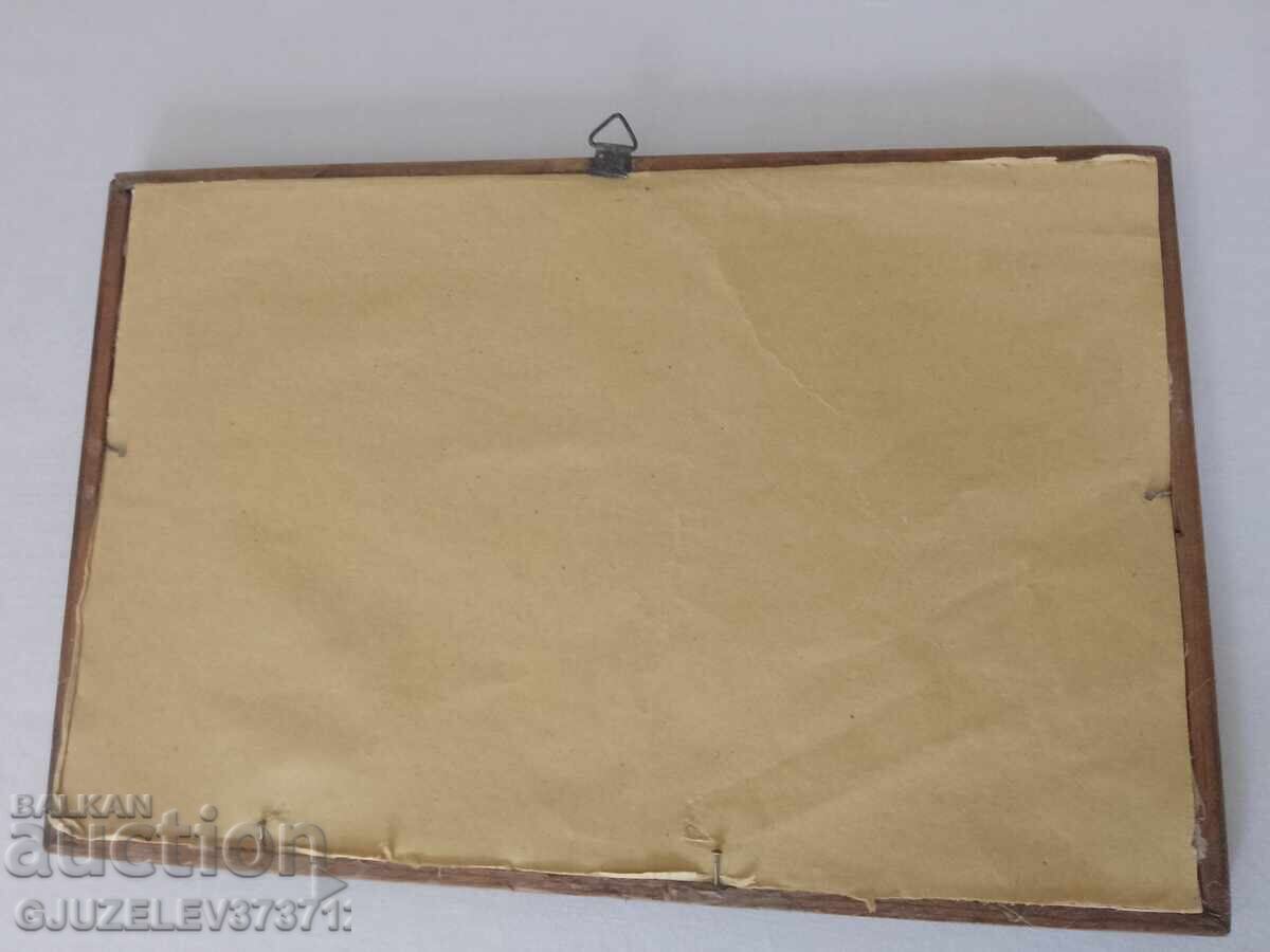 Veche pictură manuală, peisaj brodat - 6 Veche pictură manuală, peisaj brodat - 6