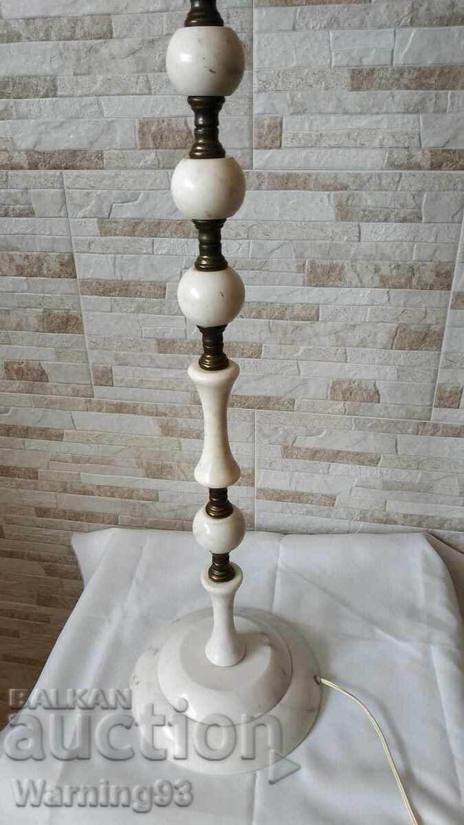 Auction  Large old marble floor lamp - night lamp - 150cm - Antique