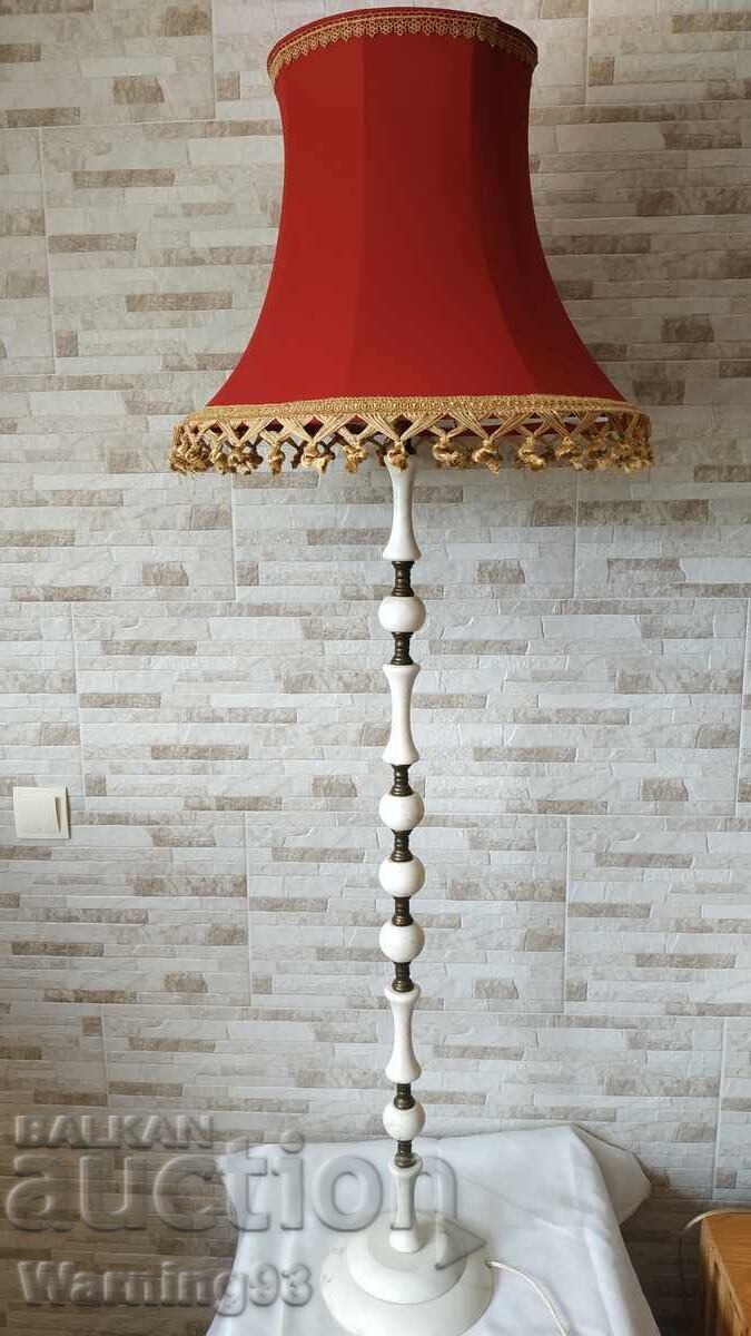Голям стар мраморен лампион - нощна лампа - 150см - Антика