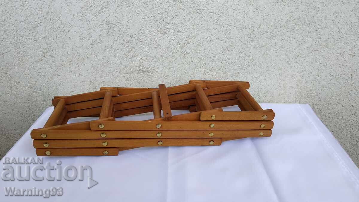 Suport/Raft vechi din lemn pentru sticle de vin - 7