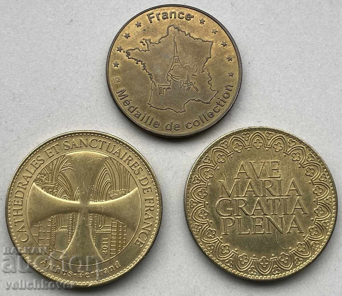 40709 Franța lot de 3 jetoane cu obiective turistice din Paris cu preț 10.00 BGN | € 5.11