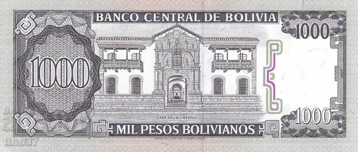 Δημοπρασία tino37- BOLIVIA - 1000 PESOS BOLIVIANOS - 1982 - UNC