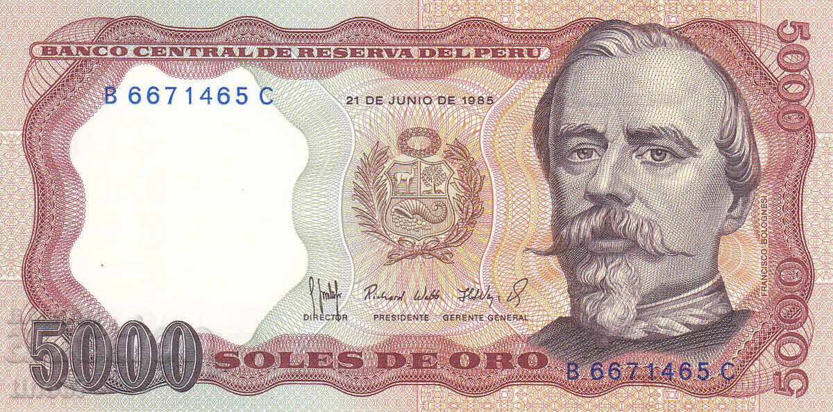 tino37- PERU - 5000 SOLES DE ORO - 1985 - UNC with price 3.70 BGN | € 1.89 tino37- PERU - 5000 SOLES DE ORO - 1985 - UNC with price 3.70 BGN | € 1.89