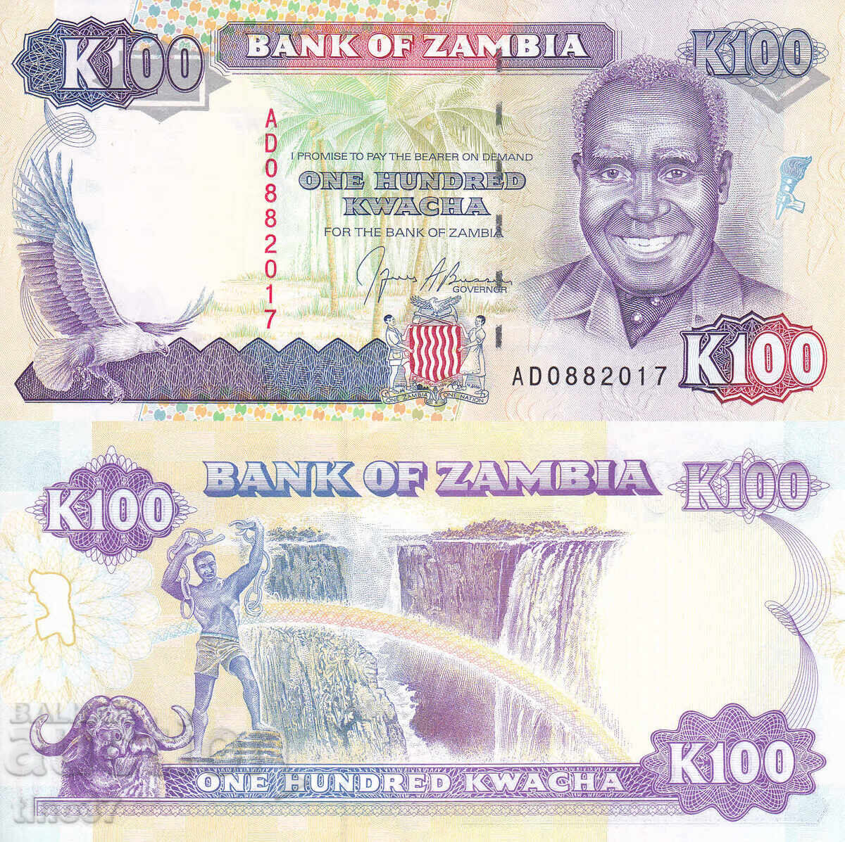 tino37- ΖΑΜΒΙΑ - 100 Κουάτσα - 1991 - UNC