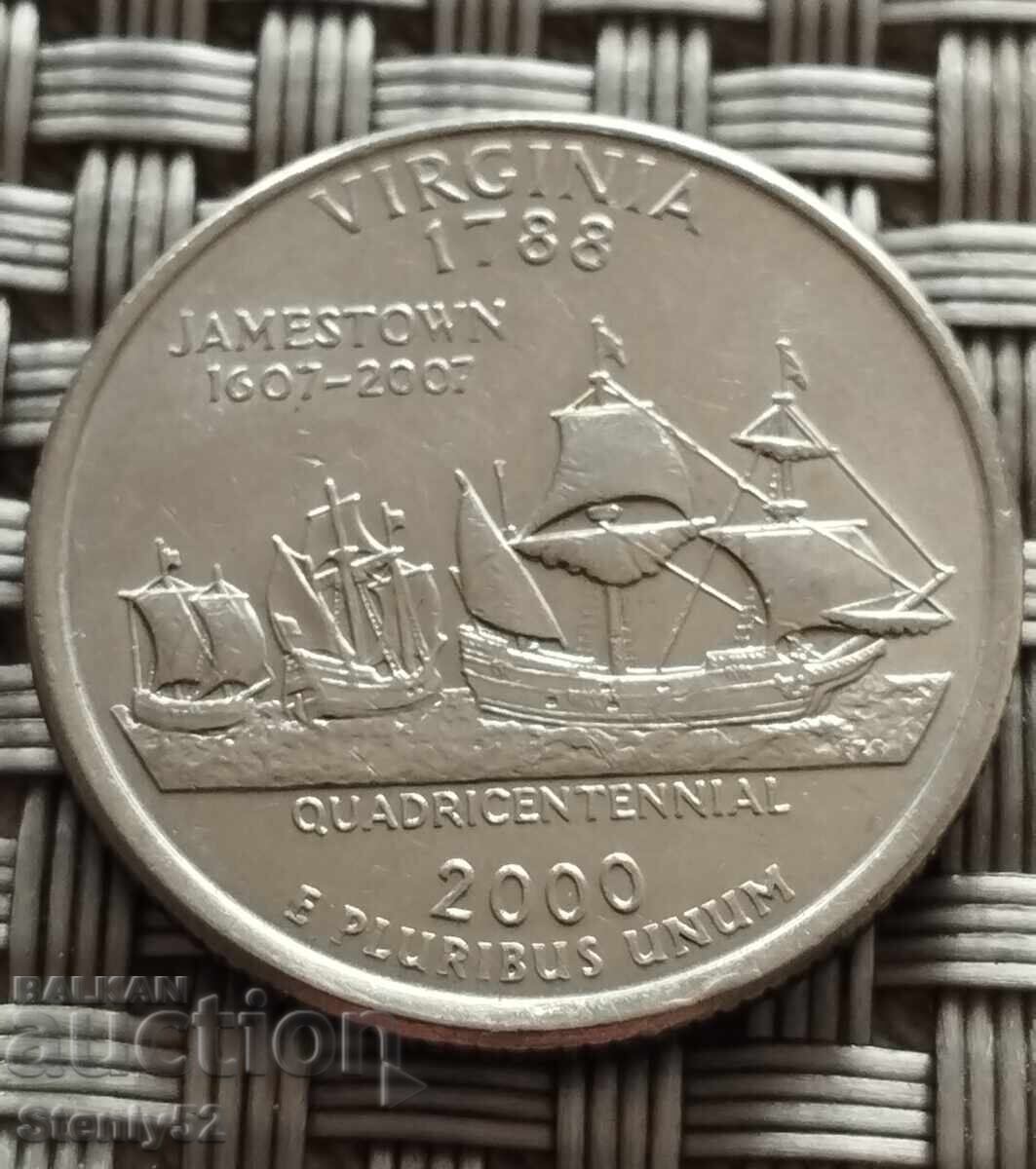 1/4 δολάριο 2000 US πολιτεία, VIRGINIA 1/4 δολάριο 2000 US πολιτεία, VIRGINIA
