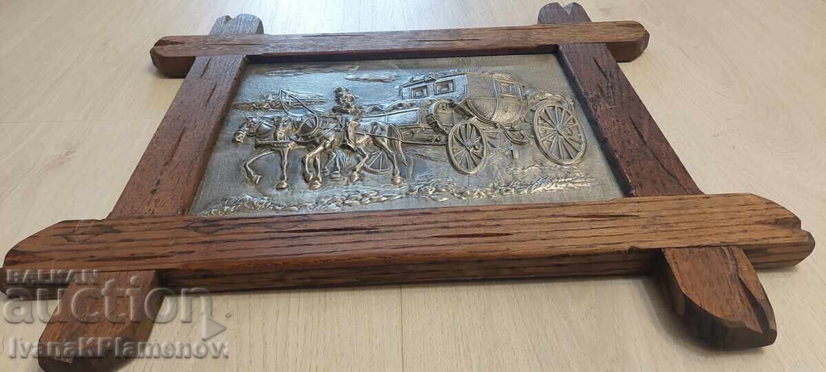 Livrarea Tablou panoramic, ramă metal, lemn masiv pentru cunoscători