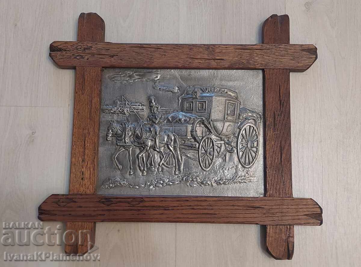 Tablou panoramic, ramă metal, lemn masiv pentru cunoscători