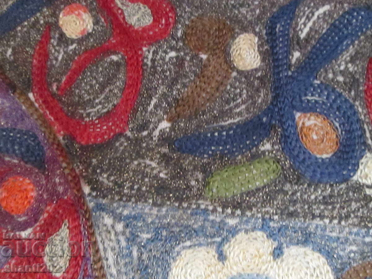 Δημοπρασία Παλαιό κάλυμμα, τραπεζομάντηλο, τετράγωνο, ισλαμικά μοτίβα, Τούγρα, σίρμα