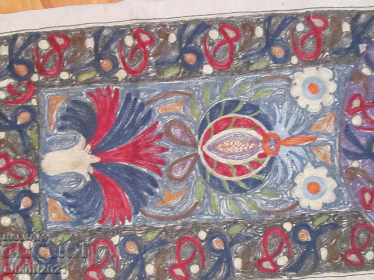 Παράδοση Παλαιό κάλυμμα, τραπεζομάντηλο, τετράγωνο, ισλαμικά μοτίβα, Τούγρα, σίρμα