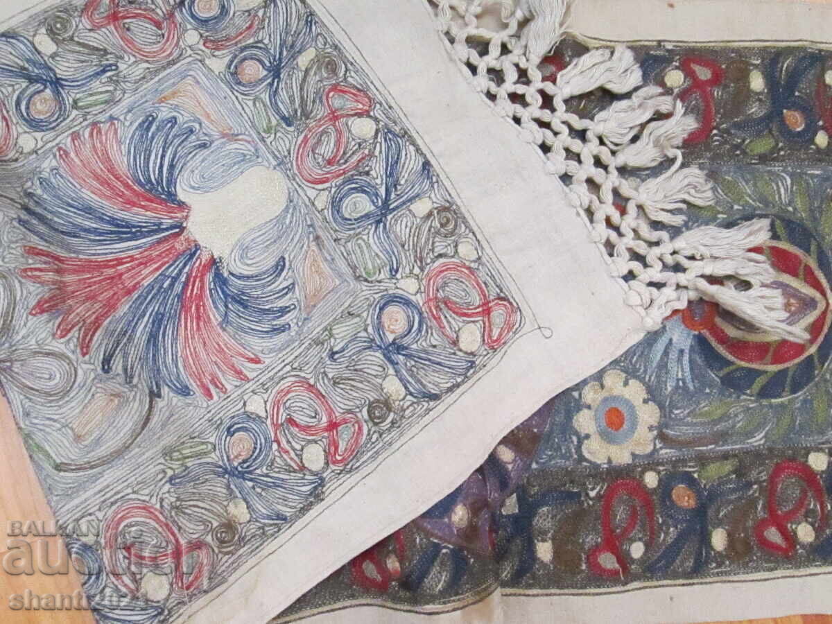 Παλαιό κάλυμμα, τραπεζομάντηλο, τετράγωνο, ισλαμικά μοτίβα, Τούγρα, σίρμα - 6