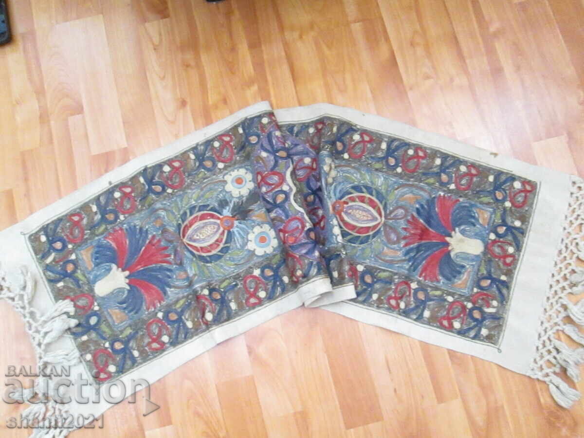 Παλαιό κάλυμμα, τραπεζομάντηλο, τετράγωνο, ισλαμικά μοτίβα, Τούγρα, σίρμα - 7