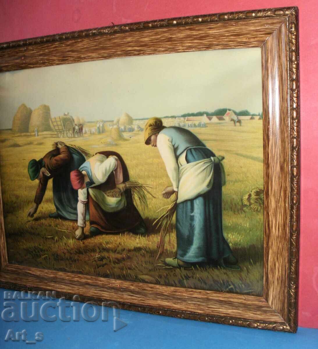 Auction Color print of the painting Des glaneuses by Jean-François Millet Auction Color print of the painting Des glaneuses by Jean-François Millet