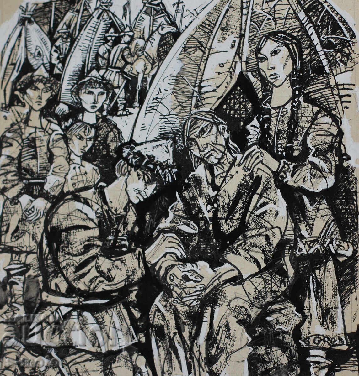 Илия Гошев картина туш / темпера илюстрация - 5 Илия Гошев картина туш / темпера илюстрация - 5