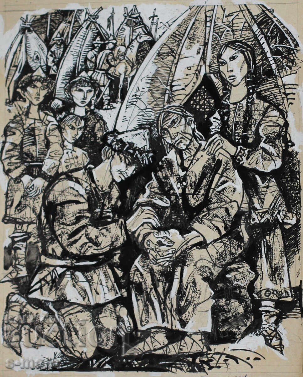 Илия Гошев картина туш / темпера илюстрация Илия Гошев картина туш / темпера илюстрация