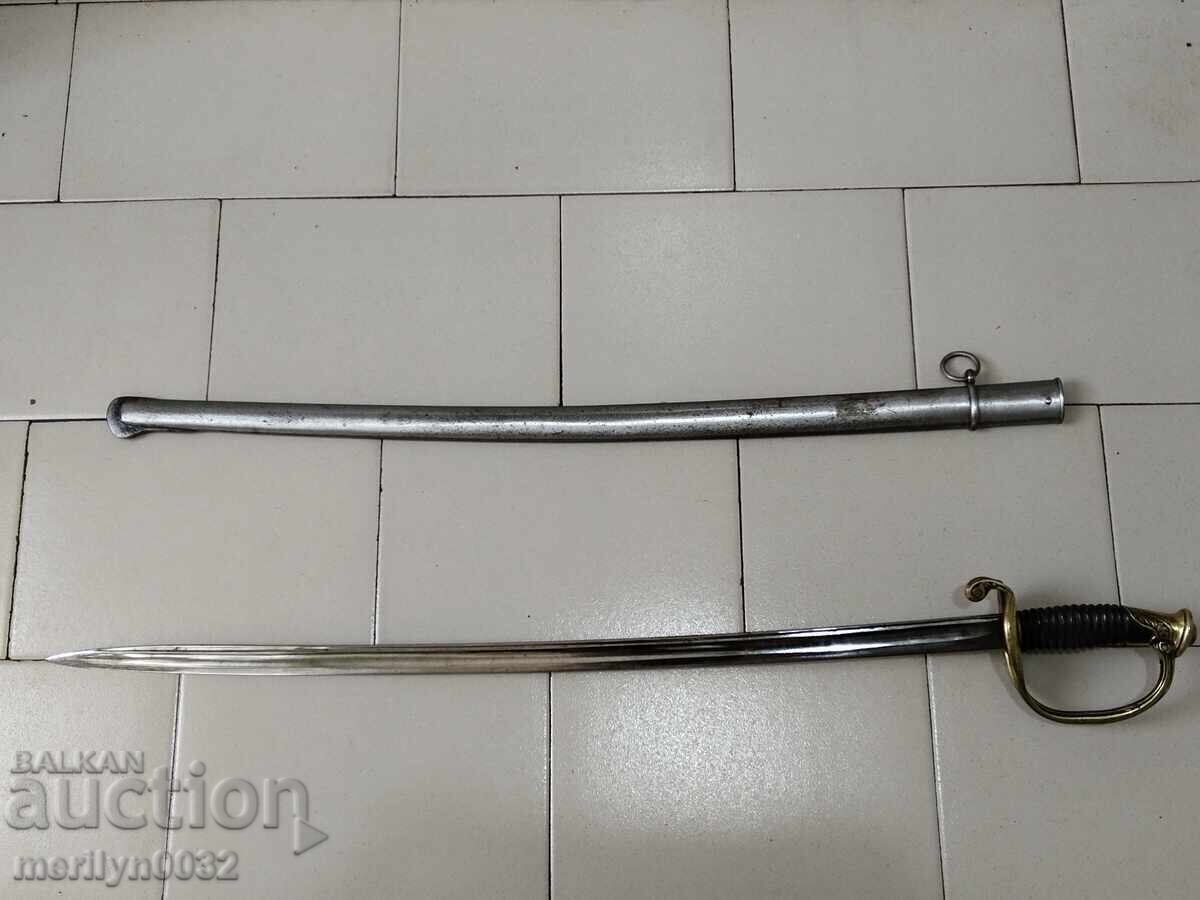 French Combat Officer's Saber with Scabbard, Blade, Spadroon, Pallash, Guard with price 829.90 BGN | € 424.32 French Combat Officer's Saber with Scabbard, Blade, Spadroon, Pallash, Guard with price 829.90 BGN | € 424.32