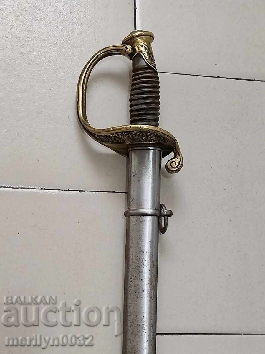 Auction French Combat Officer's Saber with Scabbard, Blade, Spadroon, Pallash, Guard Auction French Combat Officer's Saber with Scabbard, Blade, Spadroon, Pallash, Guard