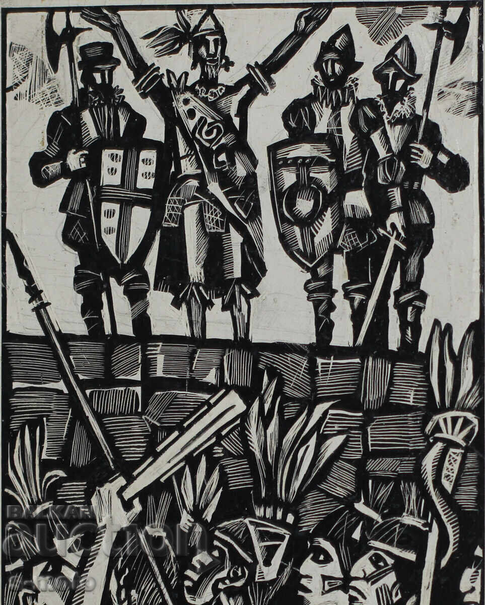 Илия Гошев картина туш илюстрация - 5