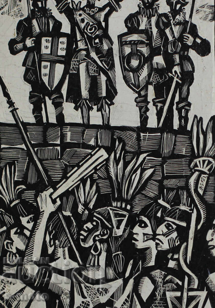 Илия Гошев картина туш илюстрация - 7