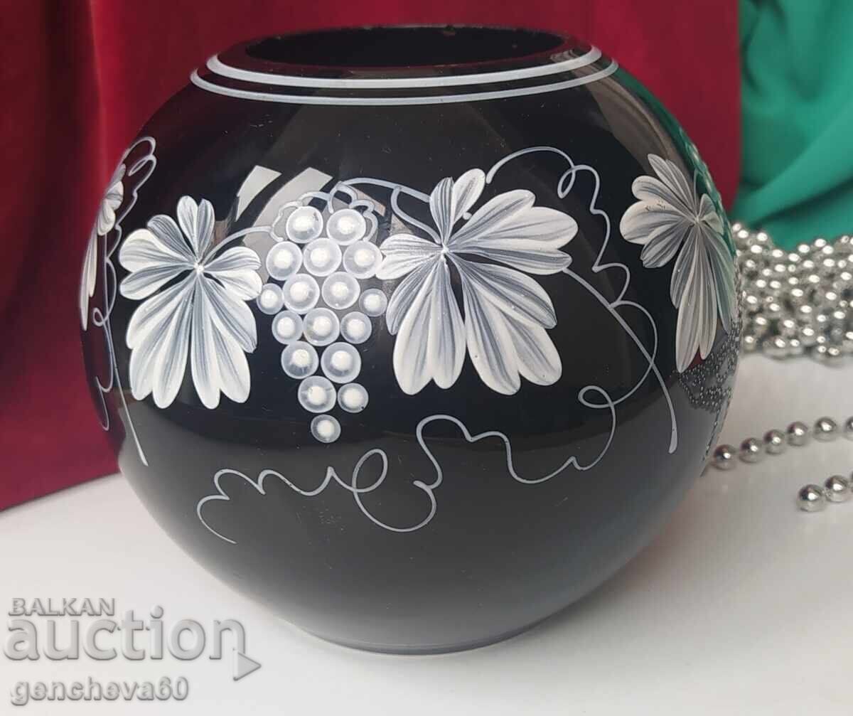 Vază sferică din cristal pictat - 6