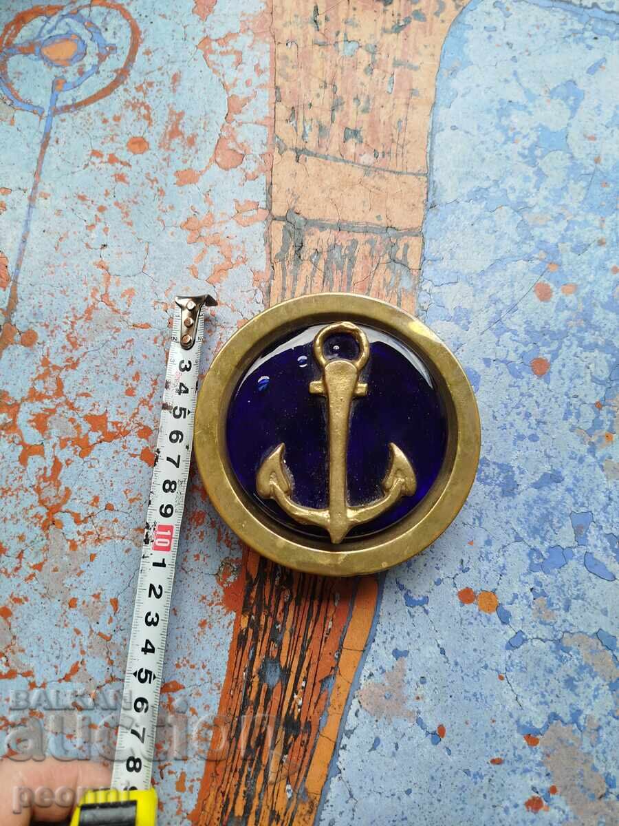 Παλιό κουτί από χειροποίητο χυτό γυαλί και μπρούντζο