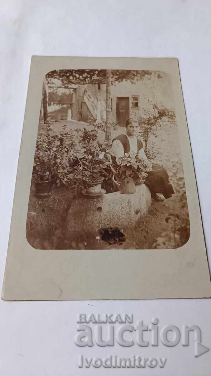 Photo Dupnitsa Young girl in the yard of a house 1929