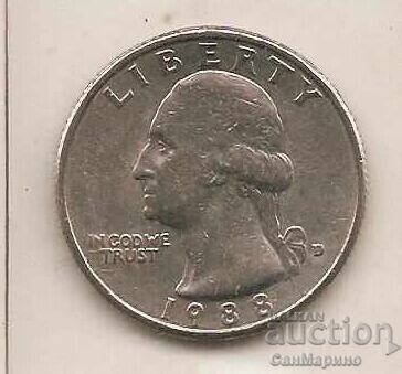 1988 US $1 D* with price 0.80 BGN | € 0.41