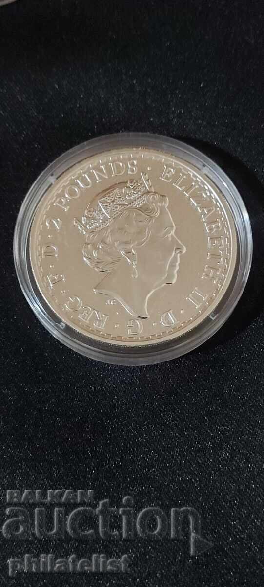 Auction  United Kingdom 2017 – 2 Pounds - Year of the Rooster 1 OZ Silver