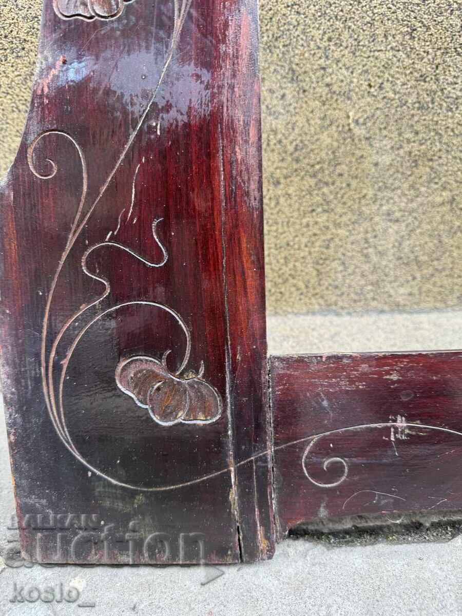 Auction  Old large wooden picture frame mirror