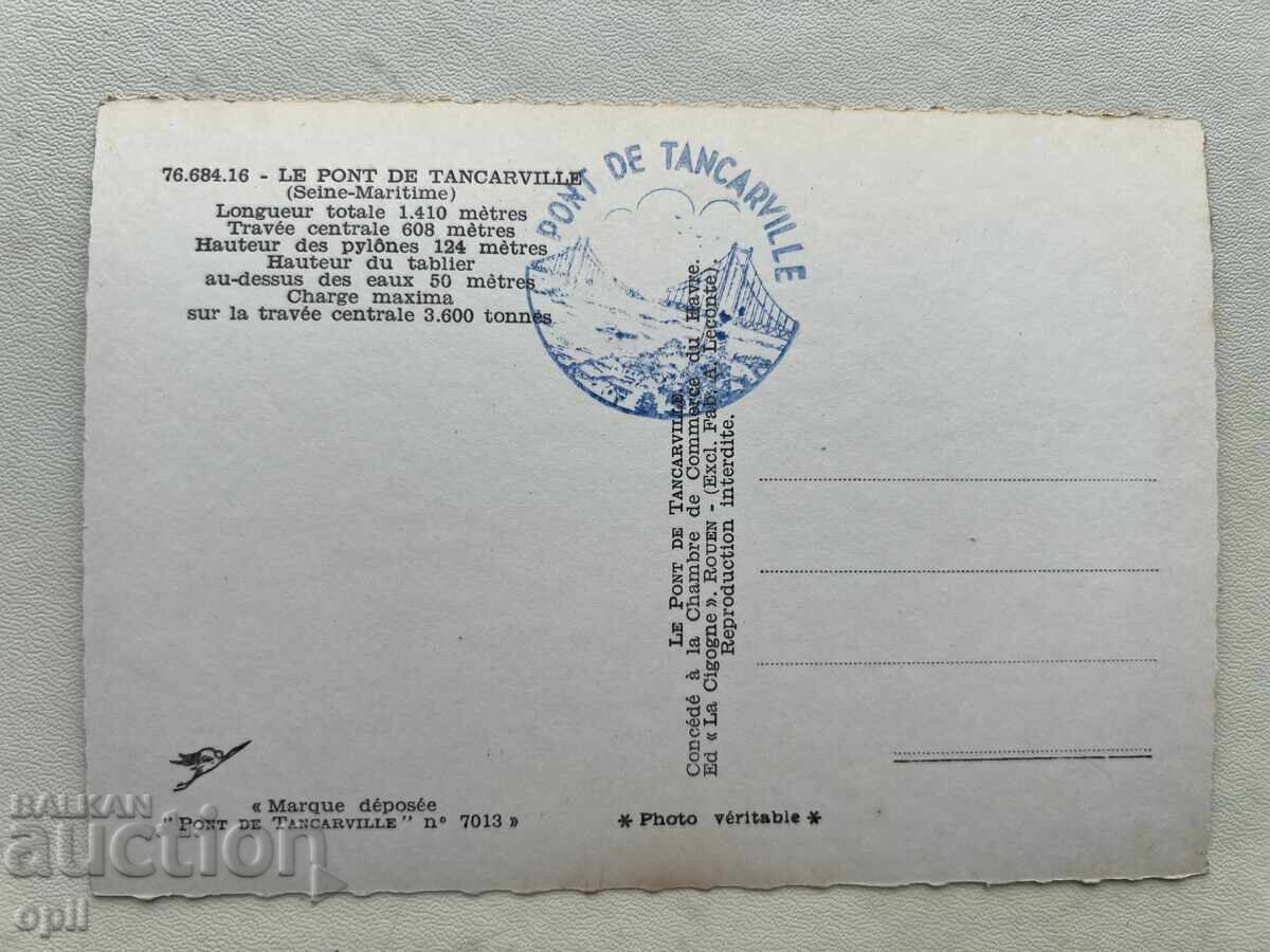 Old Postcard - France - Tancarville Bridge with price 1.00 BGN | € 0.51